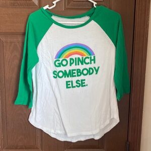 Juniors Large Wound Up Go Pinch Somebody Else Quarter Sleeve Tee